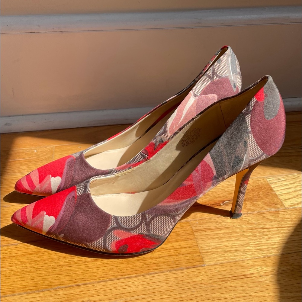Nine West floral heels sz. 9